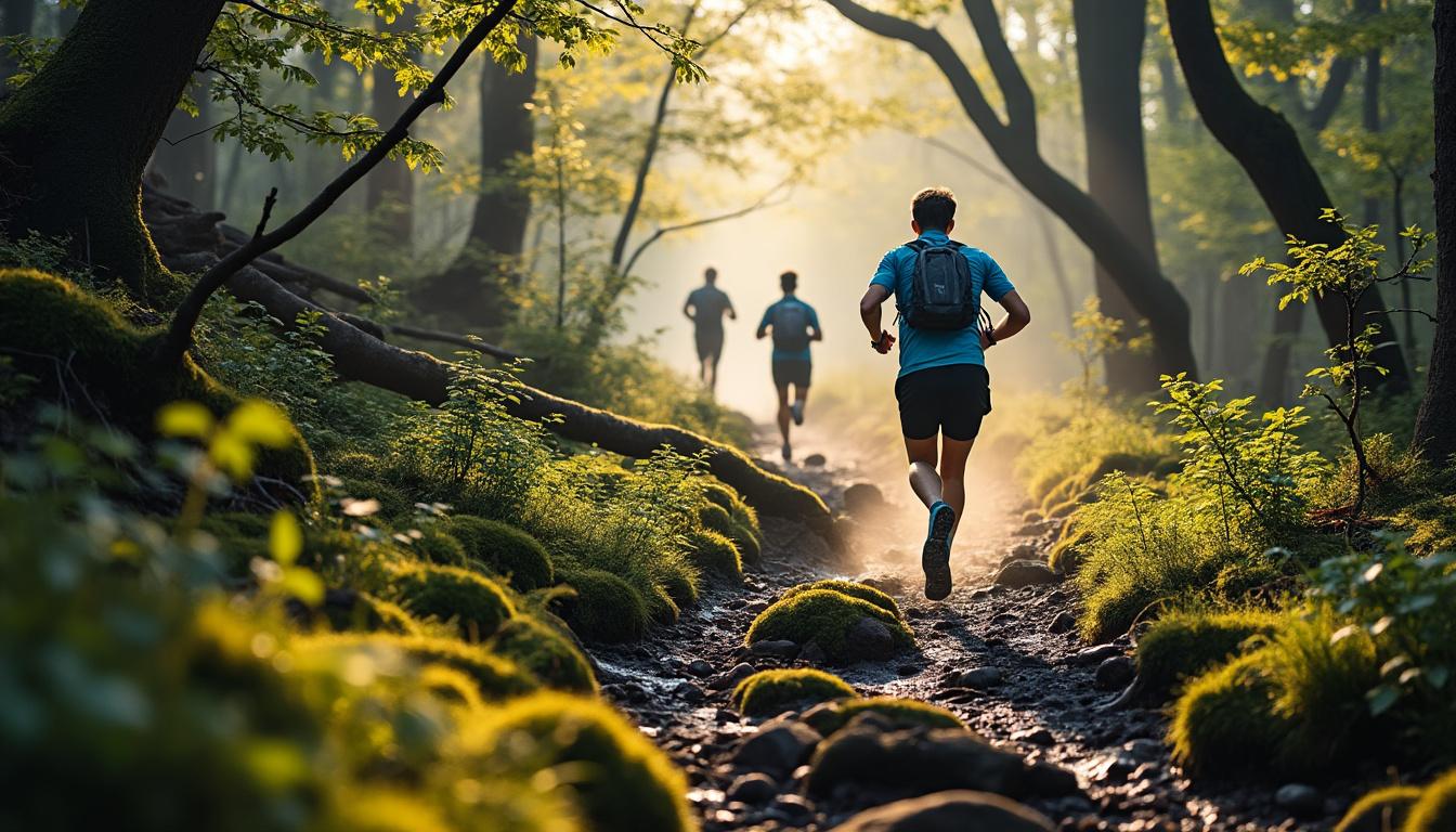découvrez le triomphe de nicolas chimier et emile davière sur les sentiers du trail les petits pas à gennes-longuefuye, une course en pleine nature riche en émotions et performances.